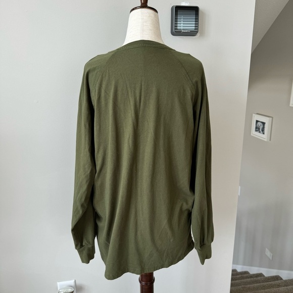 Madewell (Re)sourced Cotton Henley Relaxed Tee - Olive - Picture 8 of 10